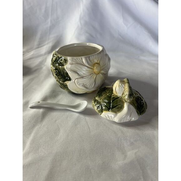 Vintage Magnolia Sugar And Creamer Set W/ 2 Tea Mugs Southern Charm Old Money - Picture 3 of 8